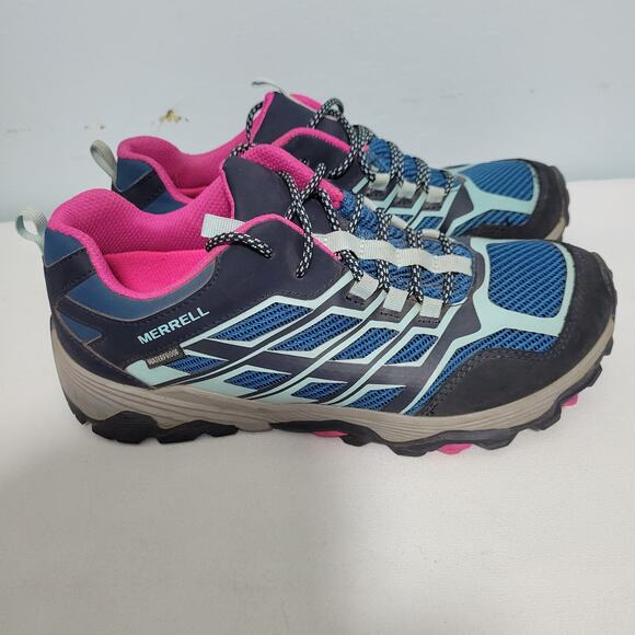 Merrell Moab FST Low Waterproof Hiking Shoes In Blue & Pink Size 6  121825-2824 - Picture 4 of 8